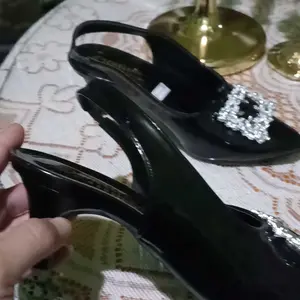 CHELLTIC - Heels Wanita 5cm Elegan Pointed Toe Slingback Manik-Manik Blink Untuk Kerja Kondangan dan Formal Sepatu Pesta Cewek Korea Kekinian Terbaru