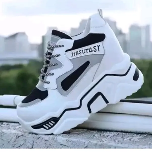 Sepatu Sneakers Wanita Sol Tinggi Model Terbaru Musim panas Musim dingin Tanpa Hak Casual Flat Putih Shoes 7