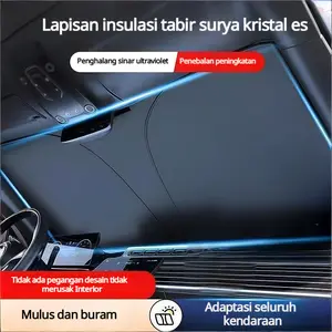 Kombinasi Tirai Anti Panas Semua Jendela Mobil, Bagian Utama Payung & Pelindung Kaca Depan, Pelindung Anti UV Penutup Penuh Kaca Mobil, Pelindung Peneduh & Anti Terik Interior, Mudah Dipasang & Dilepas, Set Anti Panas Wajib Saat Parkir