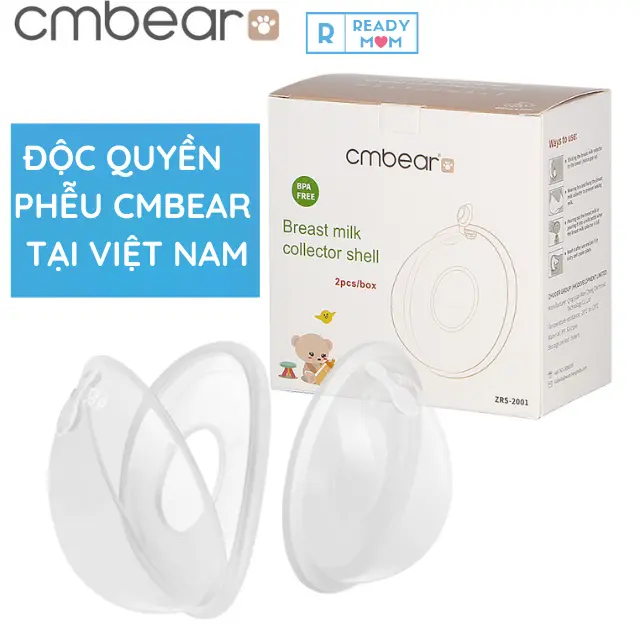 KHÔNG TỰ DÍNH - Hộp 2 Phễu Hứng Sữa  CÓ NÚT ĐẬY | Chất Liệu An Toàn| Dành Cho Mẹ Nuôi Con Bú| Hàng Nội Địa CMBear Trung Quốc miếng lót thấm sữa pheu hung sua silicon Vietnam Multicoloured