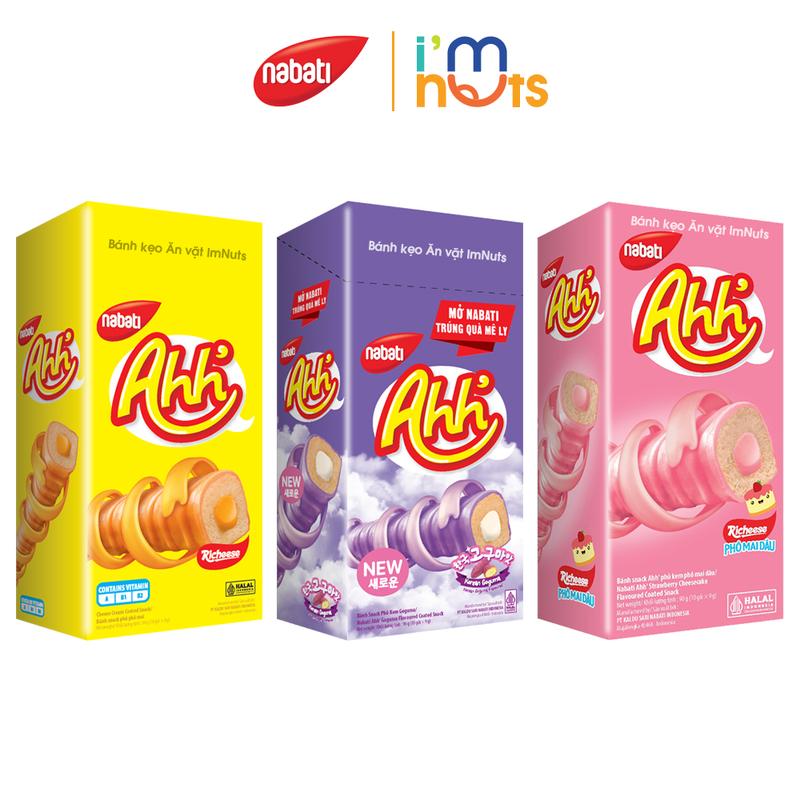 Bánh xốp Nabati Richeese Ahh Triple đủ vị hộp 90g