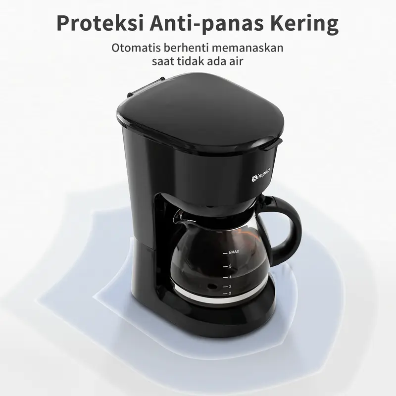 【SUPER PROMO 】SIMPLUS Mesin Kopi Drip Otomatis 750ml /Americano/Vietnam Drip/ Coffee Maker Serbaguna KFJH011 8