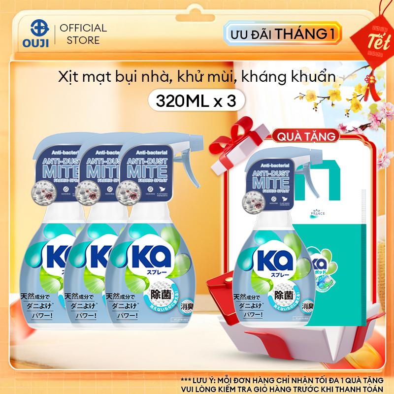   DUY NHẤT 24-31 12   MUA 3 TẶNG 1  Combo 3 Chai Xịt Mạt Bụi Nhà KA Kháng Khuẩn và Khử Mùi  320ml Chai  - Dành Cho Giường Nệm Sofa Rèm Cửa Nón Bảo Hiểm Làm Sạch 