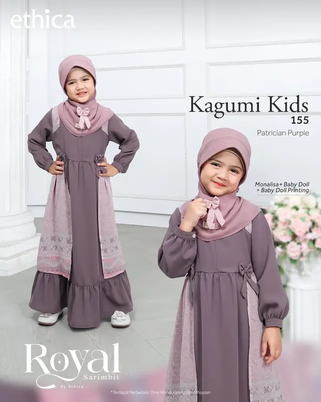 SARIMBIT/SERAGAM LEBARAN KELUARGA | BAJU LEBARAN TERBARU 2024 | ROYAL 11 PATRICIAL PURPLE BY ETHICA 3
