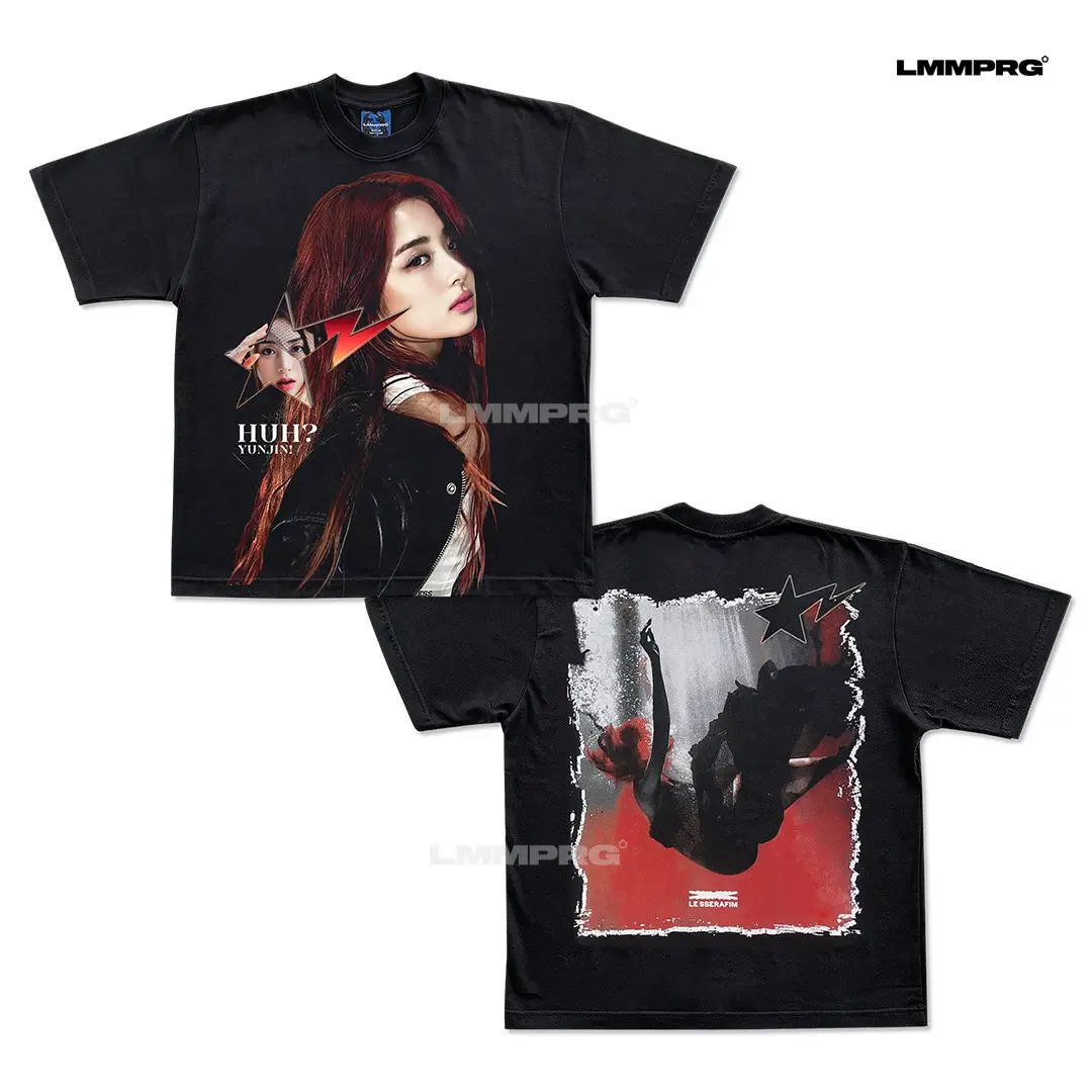 KAOS BAJU HUH YUNJIN LE SSERAFIM T-SHIRT OVERSIZE | LMM PRG