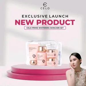 CELO - [BUNDLE] Whitening Skincare Set with Niacinamide 5% , Panthenol , Squalane, Sea Fennel Extract  (Facial Wash - Toner - Day Cream - Night Cream) Membersihkan Mencerahkan Wajah