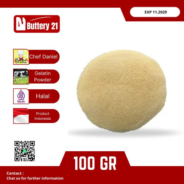 Gambar GELATIN POWDER CHEF DANIEL/GELATIN CHEF DANIEL HALAL/GELATIN BUBUK/CHEF DANIEL BUBUK dari BUTTERY21 Kota Medan Tokopedia