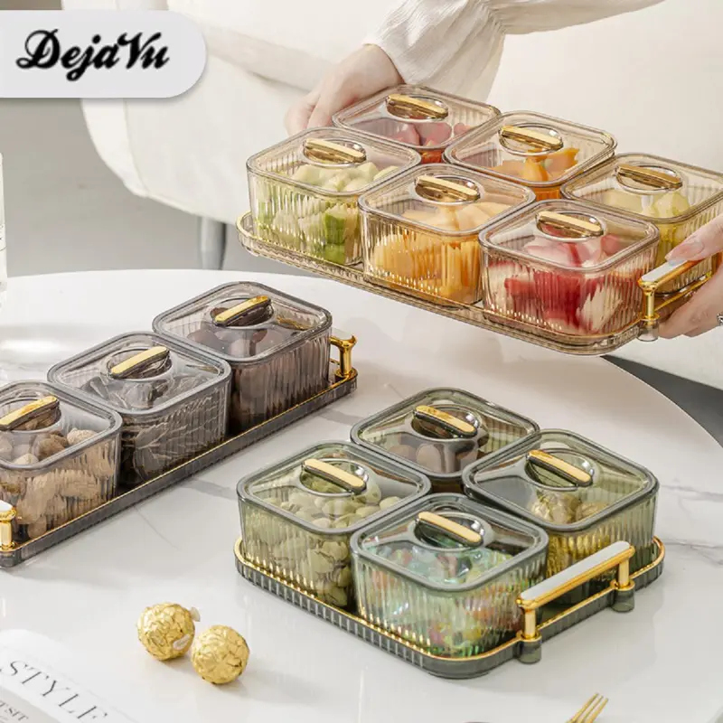 Dejavu Toples Set Penyimpanan Makanan Saji Dengan Nampan Tempat Cemilan Toples Snack Tray Kue Storage Jar With Tray HSB663 0