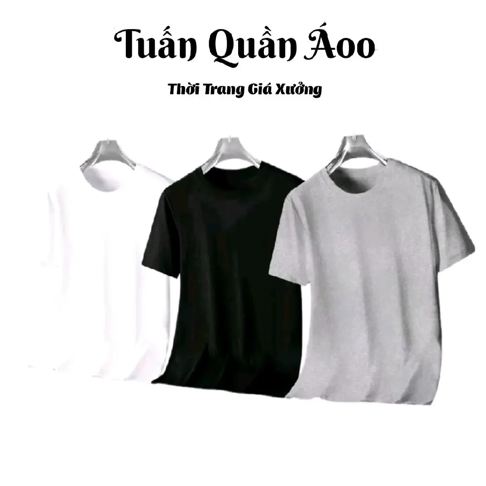 Combo 3 áo Thun cotton cao cấp Xưởng Sỉ Nam, hỗ trợ Freeship - Menswear Unisex Cổ Tròn