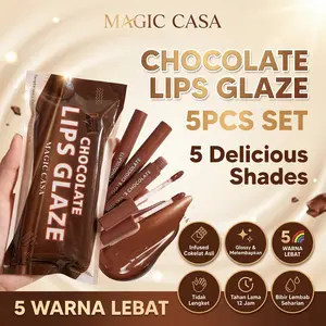 5Pcs Set Lipstik Matte Cokelat Velvet Lip Cream Waterproof Tidak Luntur Cocok untuk Pelajar & Make Up Sehari-hari