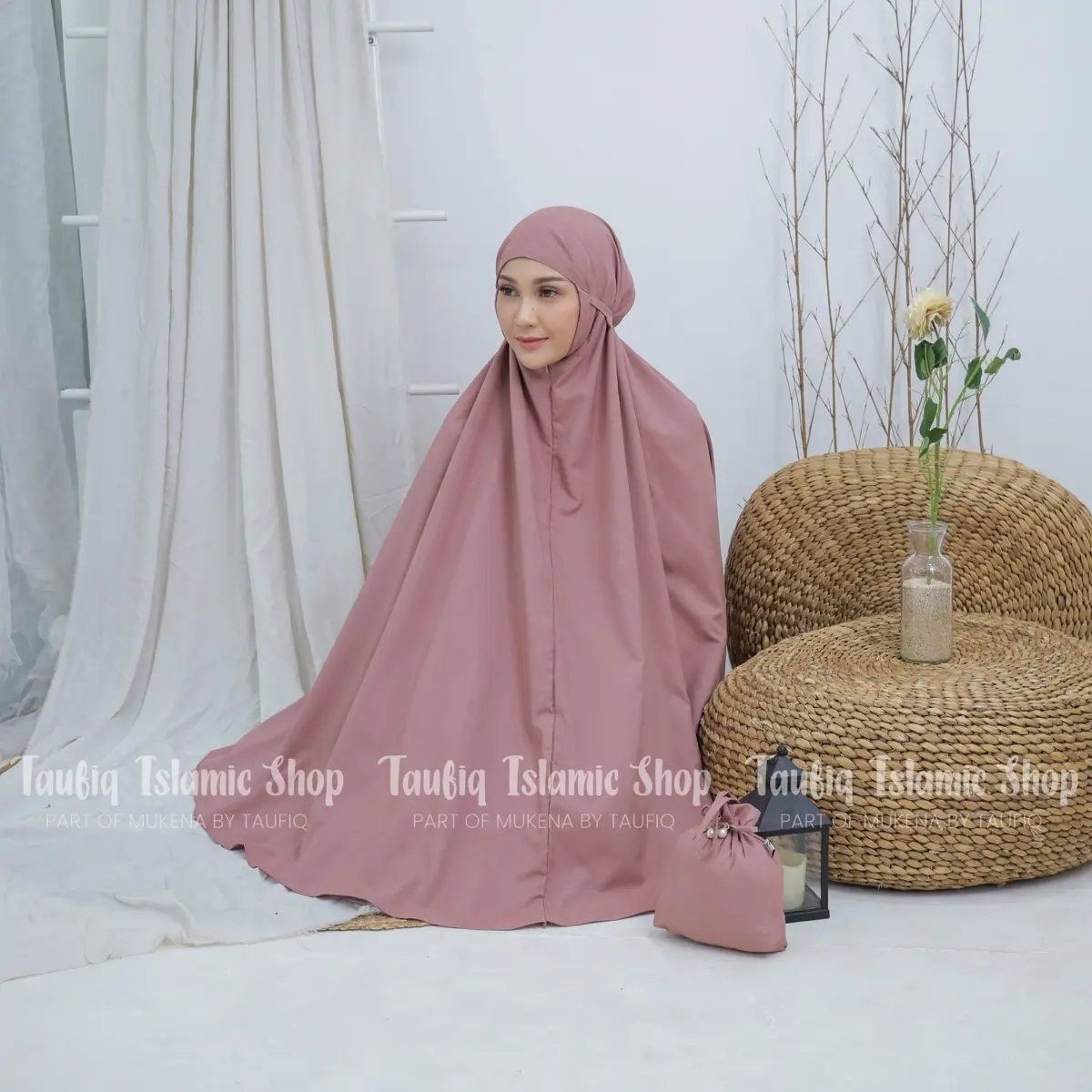 Mukena Ayanaa Series | Mukena Traveling Pouch | Mukena Polos Model Zipper 2in1 Resleting Atasan Muslim Panjang Katun