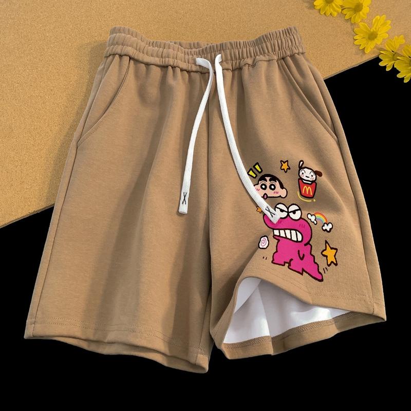 Quần đùi short nam nữ unisex in hình shin dễ thương chất liệu umi dày dặn thoáng mát form chuẩn - Rewshop 7