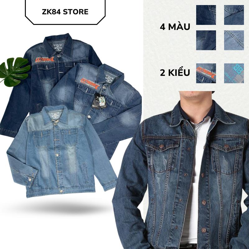  XẢ HÀNG  CUỐI NĂM   4 Màu 2 Kiểu Từ 50-70K Áo Khoác Jean Nam Menswear Jacket Có Cổ Có Túi Ngoài Túi Trong Sâu Chất Cotton Mềm Nhẹ Mát Không Giãn 