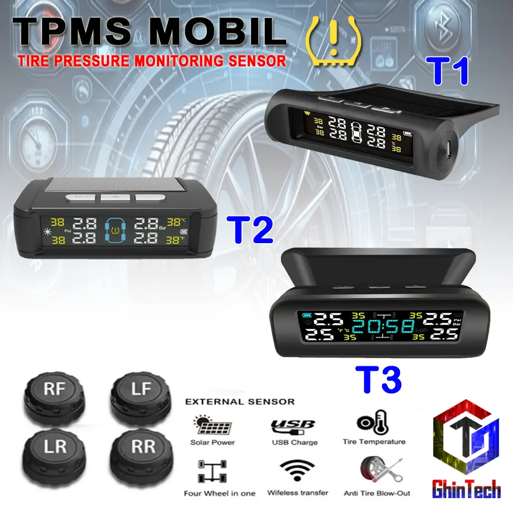 TPMS WIRELESS TIRE PRESSURE MONITORING SYSTEM ALARM BAN BOCOR KEMPES Car