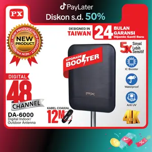 Antena TV Digital Indoor Outdoor + Booster Antenna DVBT2 4K PX DA-6000