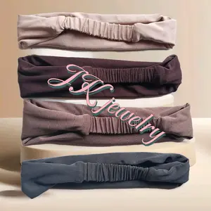 headband solid hair bandana sport yoga bandana bando jersey karet