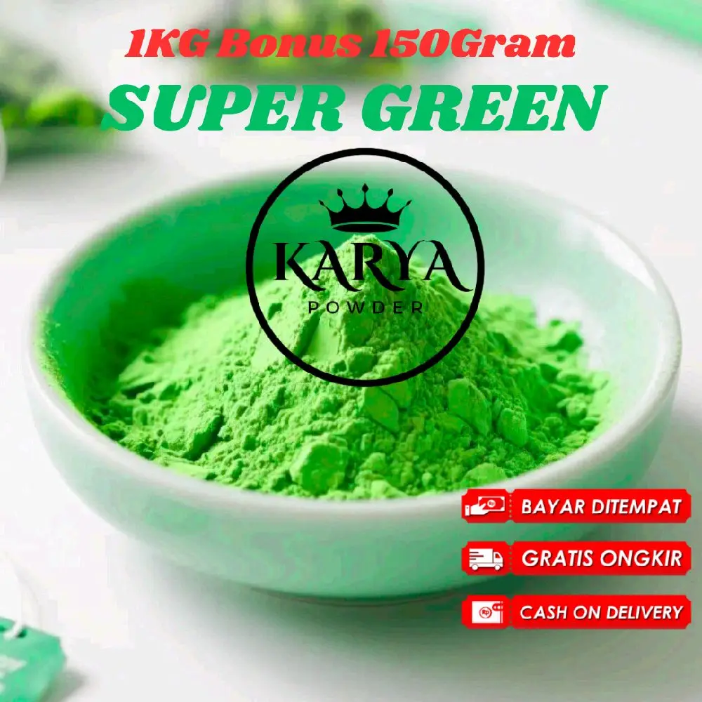 bubuk teh karya powder tanpa gula original matcha borneo Greentea