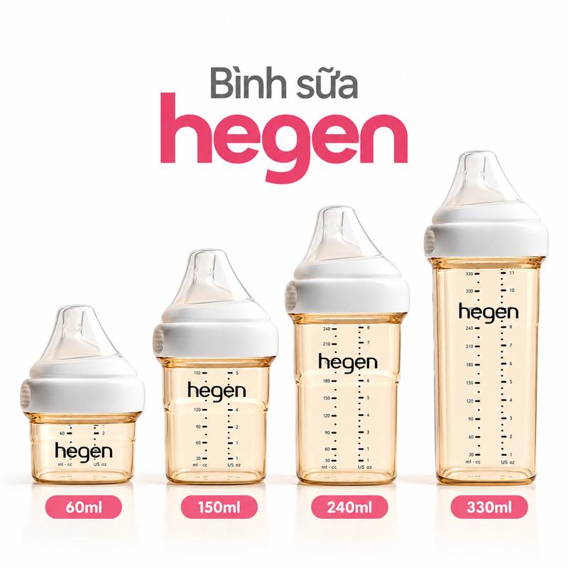 [Livestream] Hegen Bình nhựa PPSU chống sặc cho bé sơ sinh và trẻ nhỏ dung tích từ 60ml đến 330ml an toàn cho da bé