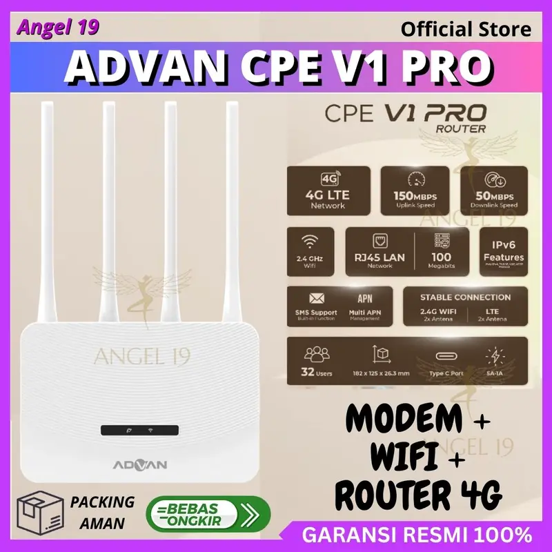 ADVAN CPE V1 PRO MODEM + WIFI + ROUTER 4G LTE [UNLOCK OPERATOR]