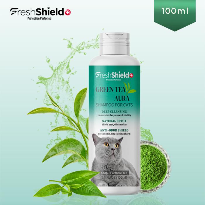 Gambar FreshShield+ Sampoo Kucing Green Tea Aura Natural Detoxifier 100ml dari Fresh Shield Indonesia Kota Administrasi Jakarta Barat Tokopedia