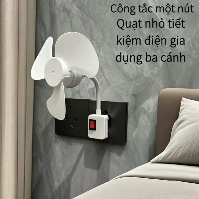Quạt nhỏ gọn E27 đa năng xoay 360 độ có phích cắm, quạt dùng nhà vệ sinh trang…