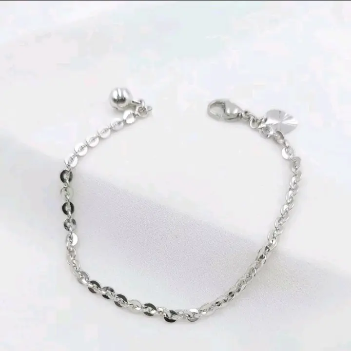 Gelang tangan tintanium nuri silver anti karat anti luntur