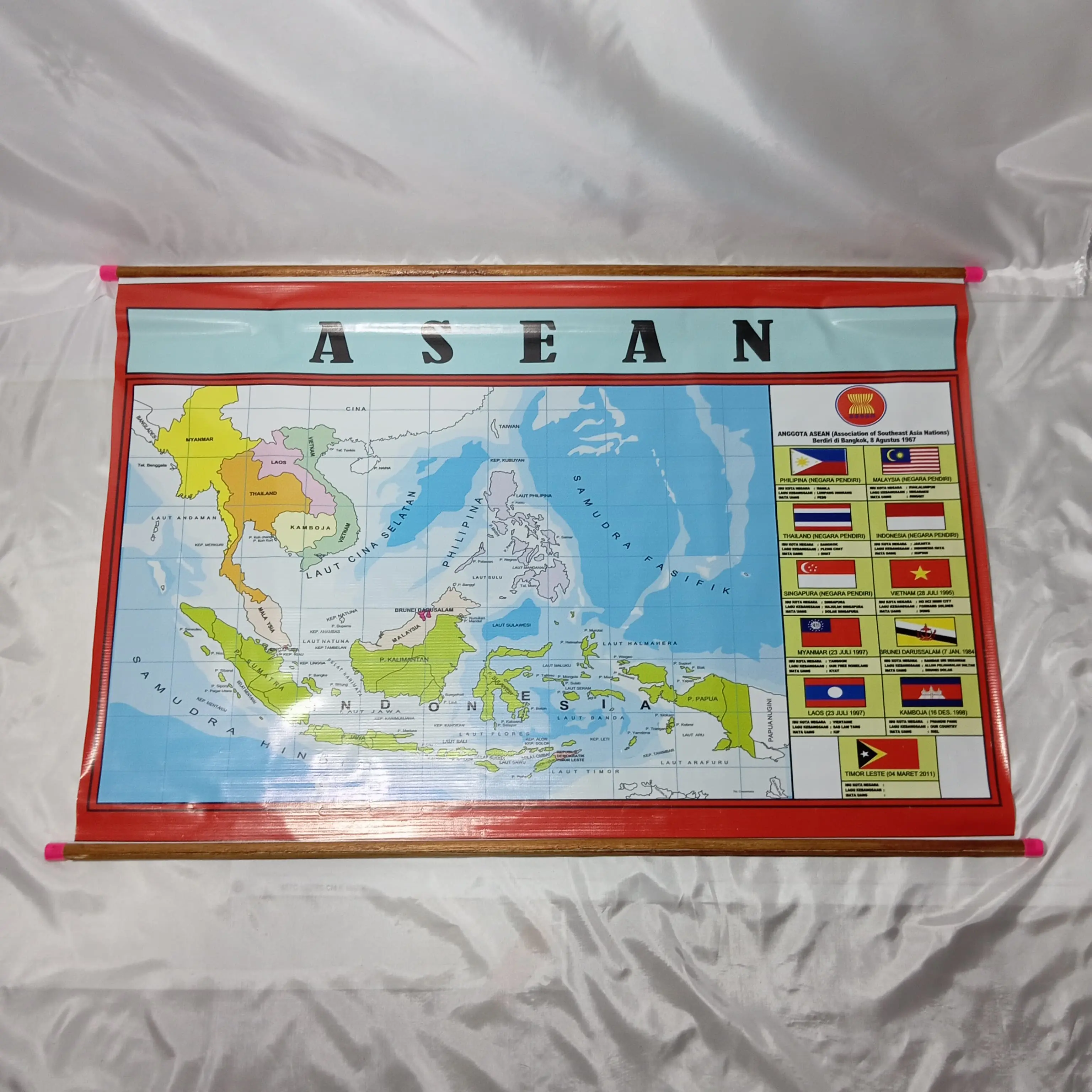 Peta Gulung Peta Asean Peta Provinsi Ukuran 80×120 cm Free Design  Stationery