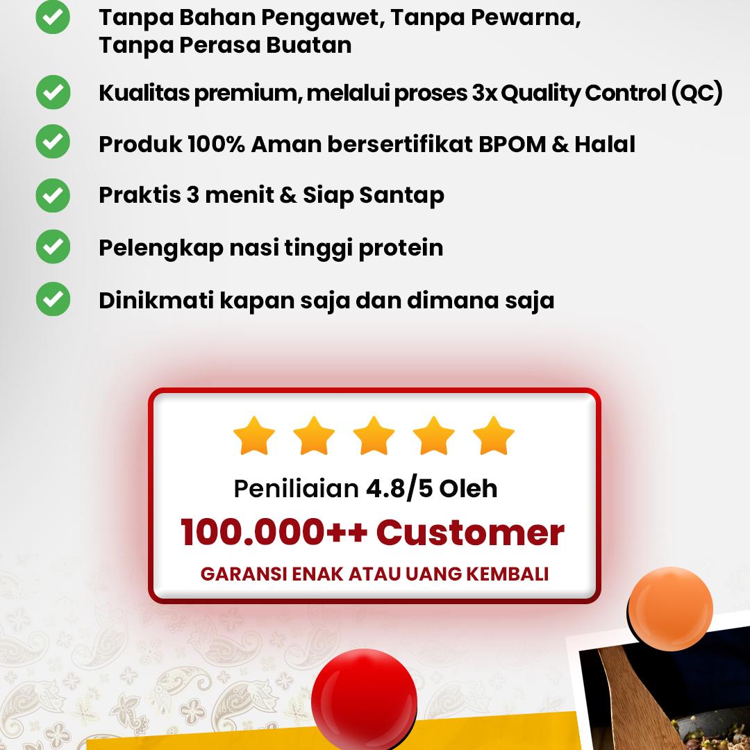 Mercon Merah Putih - 1 PACK RENDANG SAPI (150 GRAM) Daging Food Instan