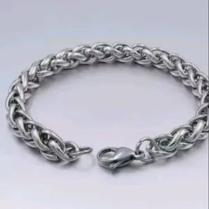 Gelang Titanium Rantai Jalin Pria Keren Tidak Luntur - Bracelets