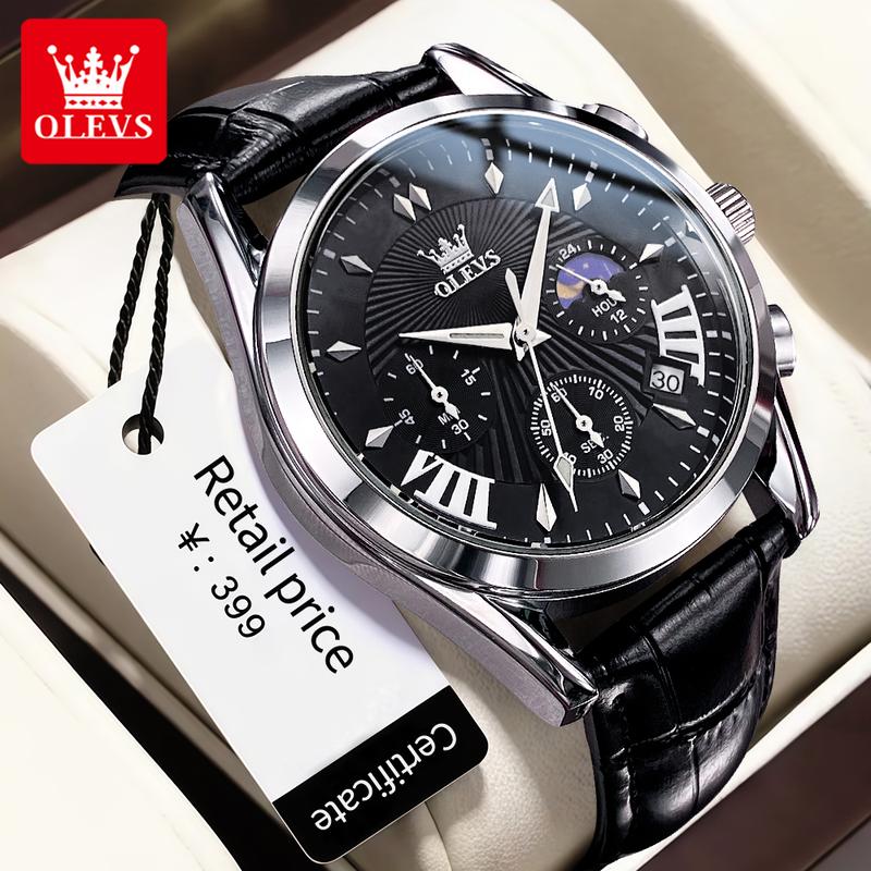  【HOT OLEVS Đồng Hồ Nam Chính Hãng Dây Da Bò 2876 2931 Chống Nước Sâu Hiệu Ứng Dạ Quang Bảo Hành Các mặt hàng chất lượng cao 1 Năm COD 