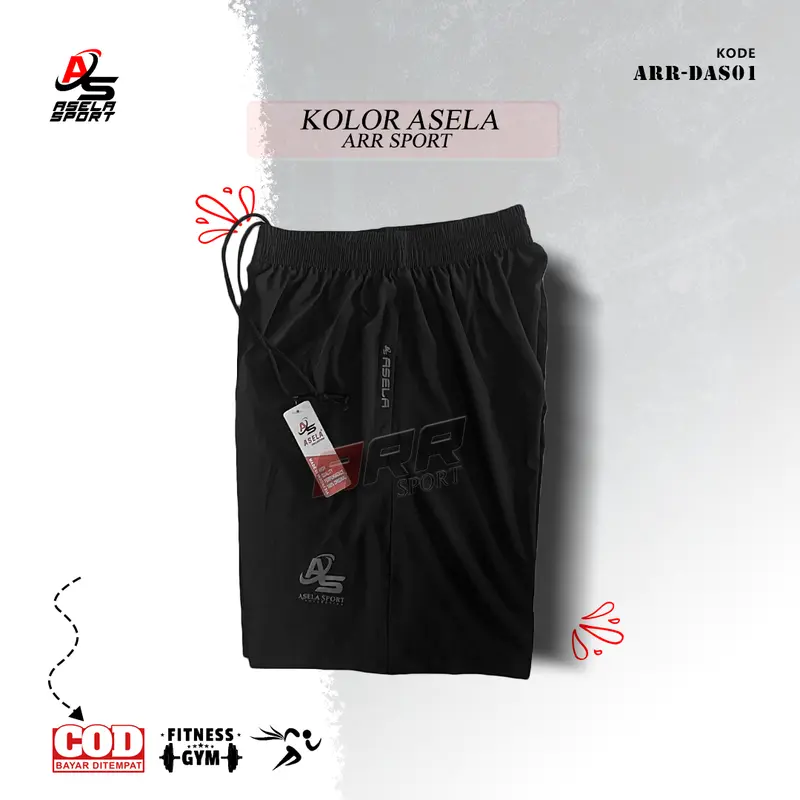 DAS01 Celana Pendek Despo Parasut Sport Elastis Dewasa Celana Pendek Hitam Pria 4