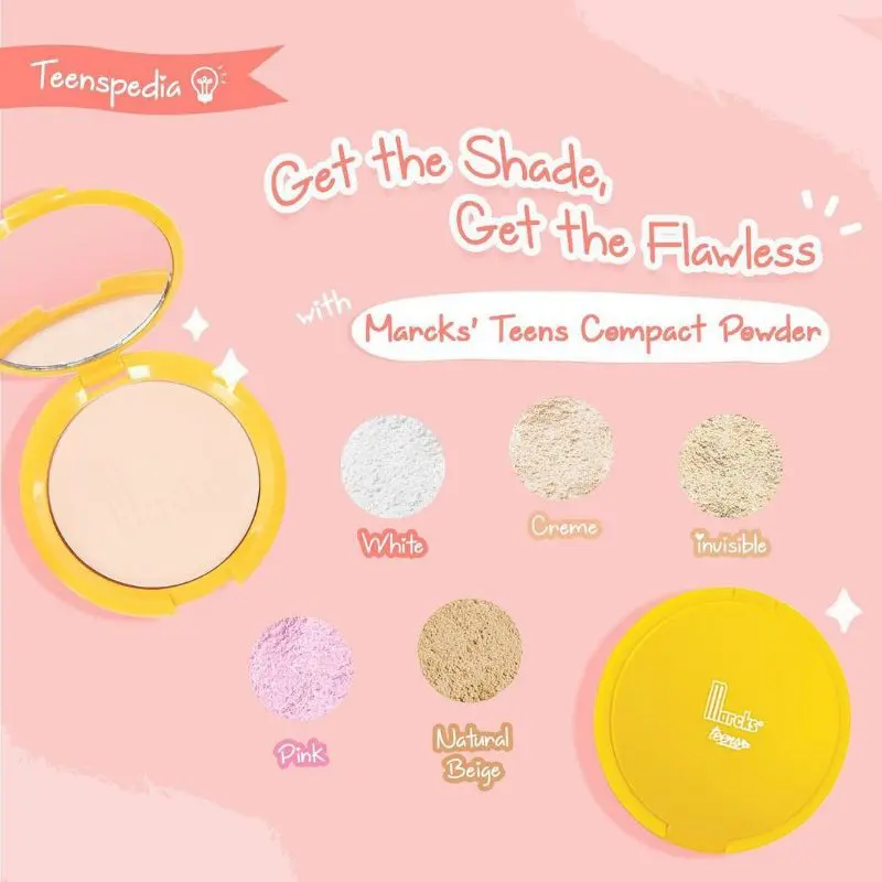 (BPOM) MARCKS TEENS COMPACT POWDER UNTUK REMAJA & ANAK SEKOLAH 20g 5