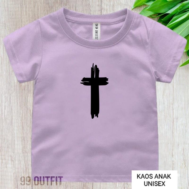 kaos distro anak unisex salib yesus/kaos rohani anak tangan pendek bisa cod 6