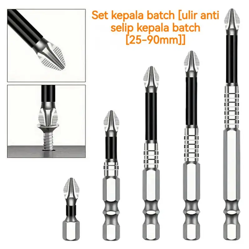 Mata Obeng  Magnetik Mata  Anti Slip K5 Anti Slip Tangan Magnetik Obeng Listrik Mata  Silang Anti Selip K5, Magnet Kuat, Sangat Keras, Kekerasan Tinggi, Tahan Benturan, Mata Sekrup Listrik
