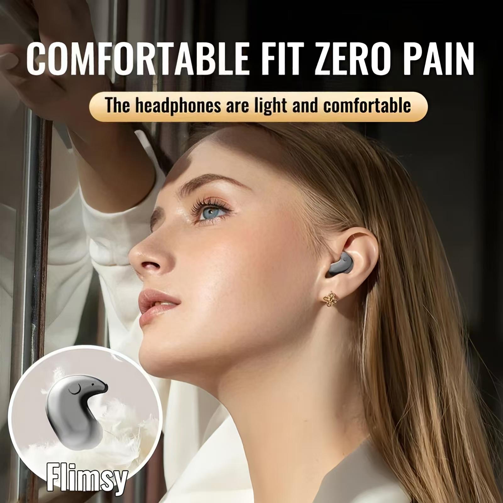 New Invisible Sleep Wireless Earphone Tidur Tak Terlihat Bluetooth 5.3 Waterproof Microphone HIFI Music Headset Noise Cancelling Earbuds