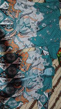 Product Review of Baju Batik Couple Lengan Pendek Terbaru Motif Kopri Biru Pasangan Dewasa - Wanita Katun Dress Sarimbit from y**2 0