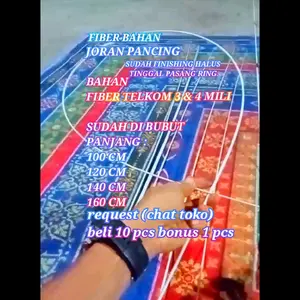 FIBER JORAN PANCING - Bahan fiber Telkom 3 & 4 Mili - Sudah Dibubut Panjang 100-160 cm Cocok untuk Ikan Wader Nila lele udang dan Ikan Air Tawar Lainnya