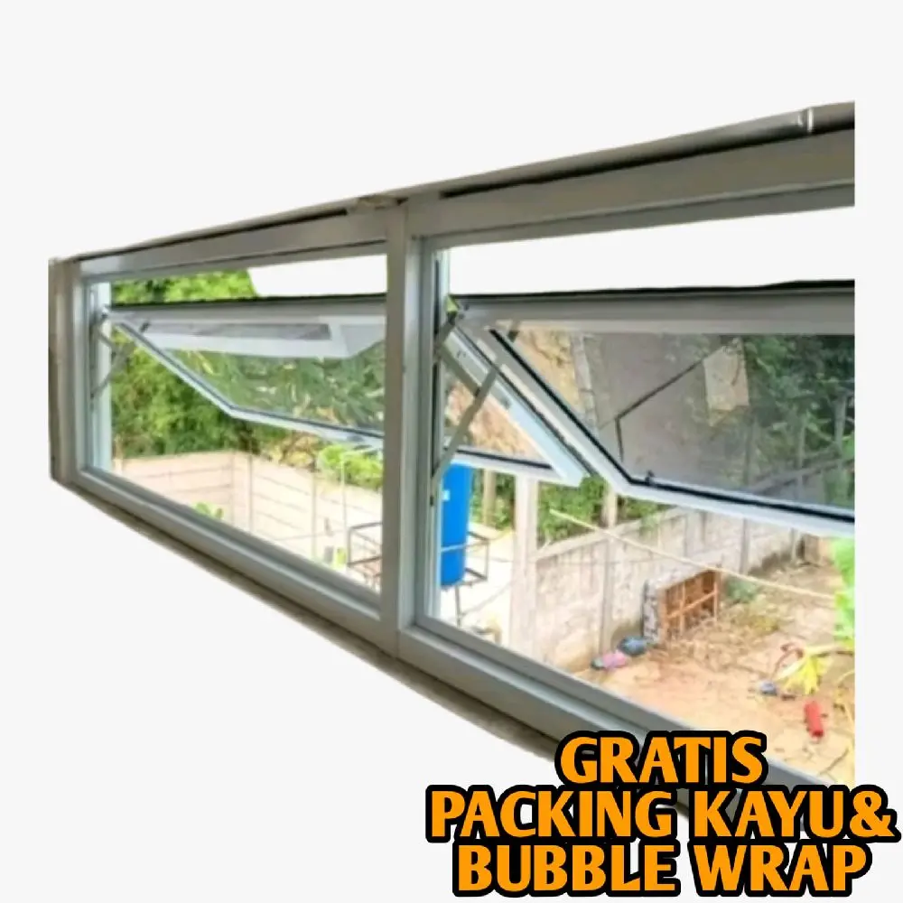 JENDELA ALUMUNIUM DAPUR BUKA JUNGKIT UKURAN T50 X L100 GRATIS PACKING KAYU & BUBBLE WRAP
