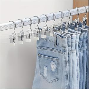 20pcs Clips Multiusos con Ganchos - Colgadores Portátiles para Lavandería, Pantalones, Sombreros y Faldas - Organizador de Almacenamiento Giratorio 360°