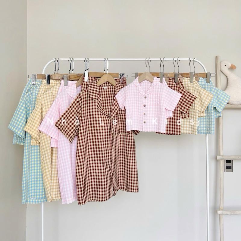 Bộ đồ ngủ Pijama tay ngắn cho mẹ và bé Nhà Lem Kids