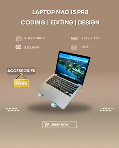 LAPTOP MAC 15 PR0 INTEL CORE I5 RAM 8GB SSD 256GB
