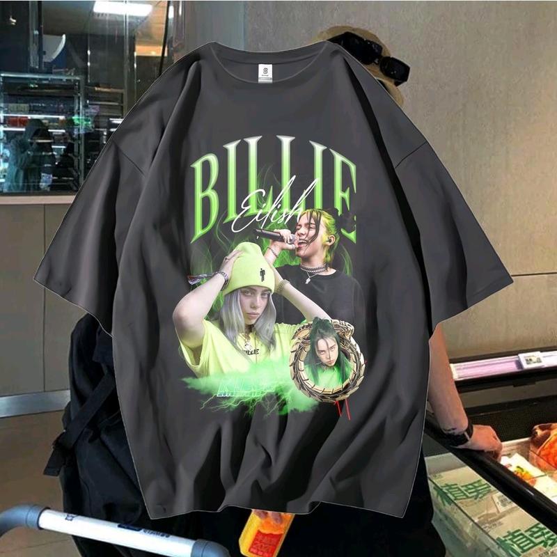 T-SHIRT BILLIE EILISH RAP TEE OVERSIZE STYLE WASHING VINTAGE TEE 3