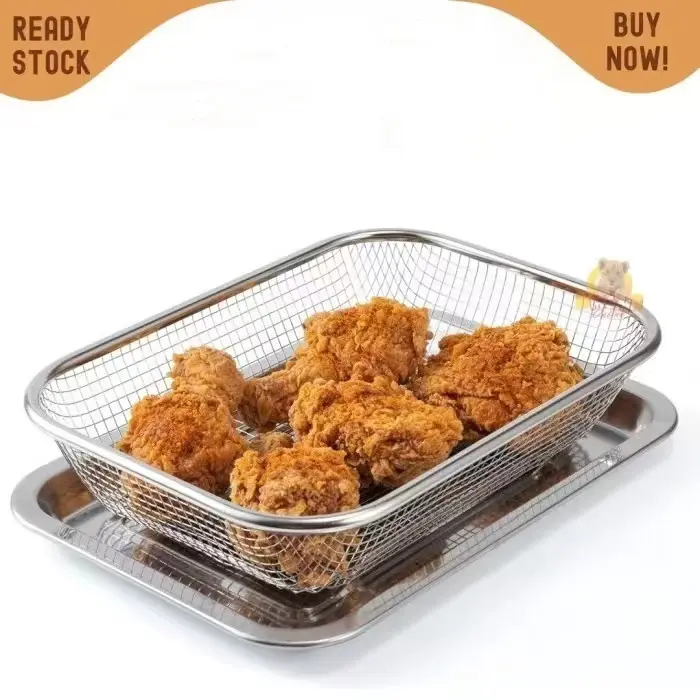 Keranjang Tinggi Stainless Peniris Sayur Minyak Gorengan Tempura