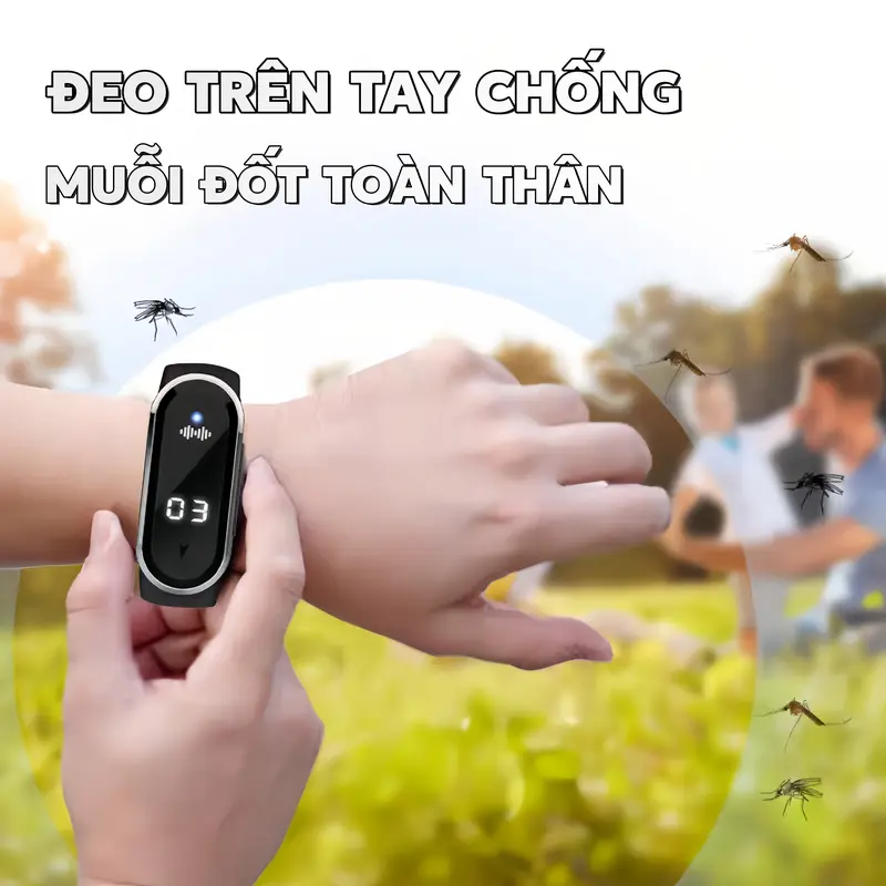 [Chống muỗi/chống tĩnh điện] M21 Vòng đeo tay chống muỗi siêu âm, mới, không dây, chống tĩnh điện, màn hình thời gian thông minh, được làm bằng silicon, thích hợp cho trẻ em, người lớn và phụ nữ mang thai, sử dụng ngoài trời 8