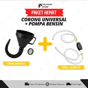 PAKET HEMAT Corong Fleksibel Multifungsi Serbaguna Air Minyak Bensin ganti Oli + Pompa Tangan Transfer Oli Bensin Mobil Oil Extractor 1M Car Engine