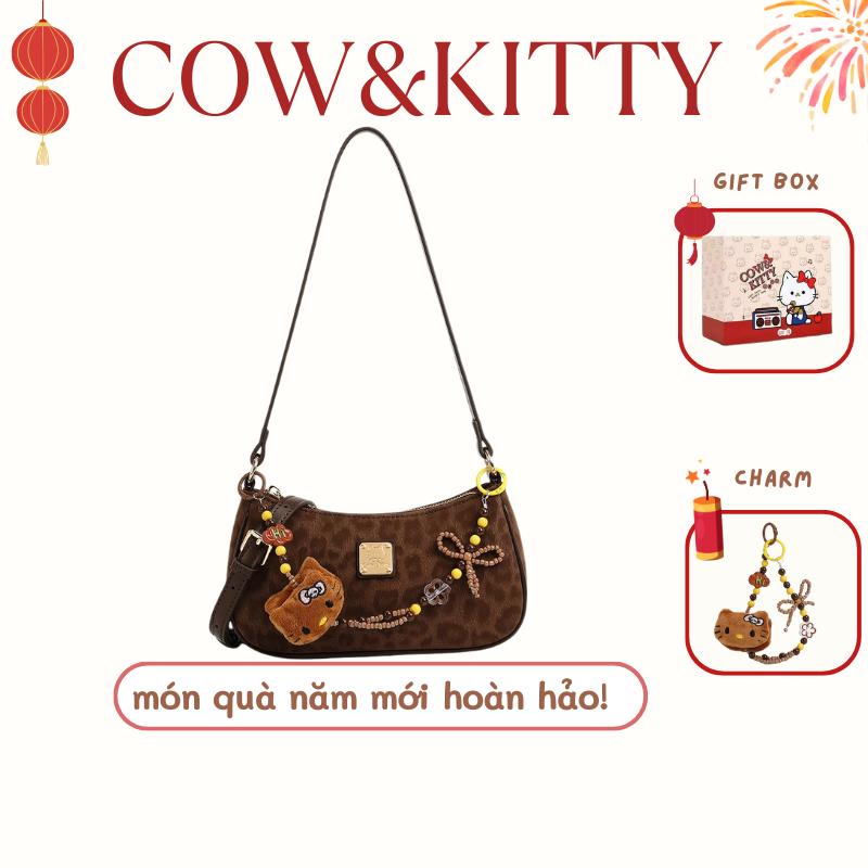Món quà Tết độc đáo!!Cow & Kitty - Túi Xách Kẹp Nách Cho Mèo Con Họa Tiết Da Báo Hàng Mới Về Thích Hợp Cho Mùa Thu Và Mùa Đông Cá Tính