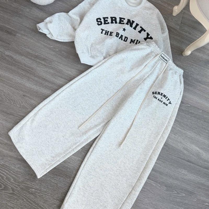 Sét bộ THE BAD MIN nỉ tàu lót lông nhung unisex
