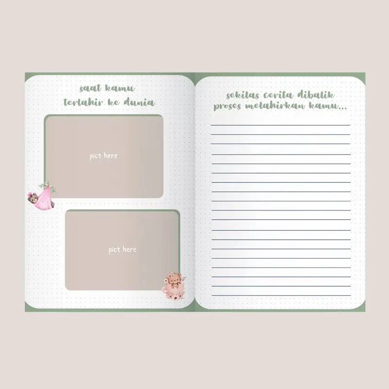 BUKU PERKEMBANGAN BAYI CUSTOM | Baby Journal custom cover | ALBUM FOTO BAYI | KADO LAHIRAN | ALBUM FOTO KELUARGA 2