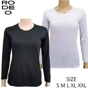 MANSET OBLONG LENGAN PANJANG - Manset Polos Wanita Kerah Datar - Manset Kaos Polos Atasan Nyaman