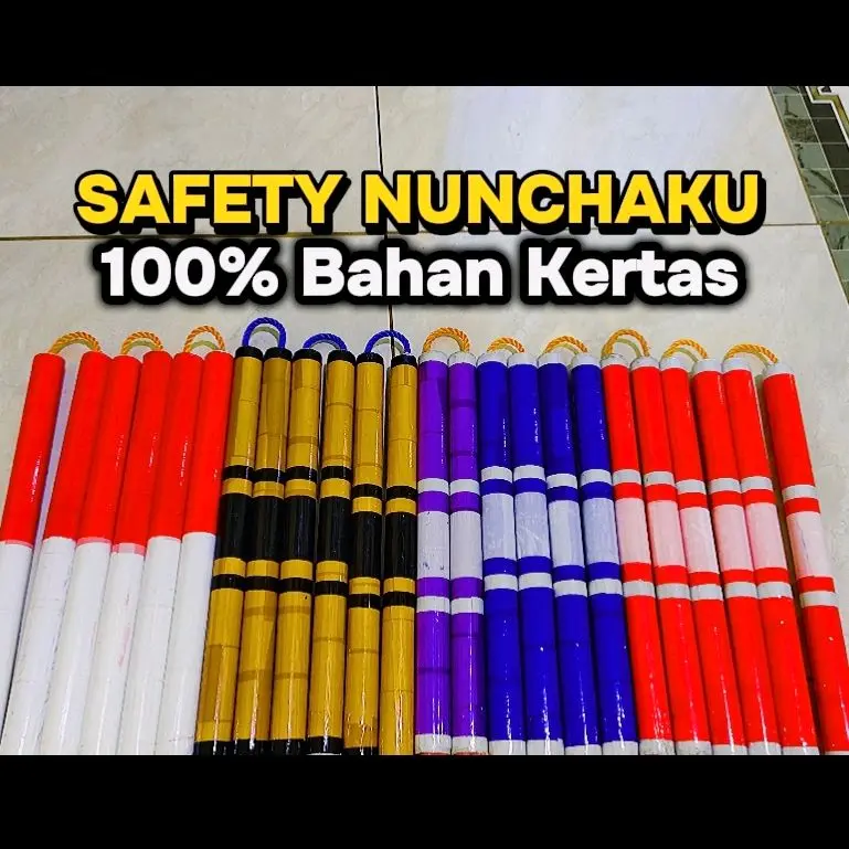 Safety Nunchaku & Double Stick Kertas Olahraga Freestyle 100% Terbuat Dari Bahan Kertas Aman dan nyaman